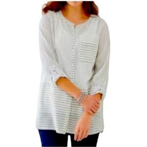 J.Jill Striped Cotton Blouse
